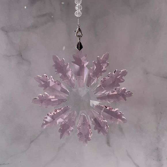 Crystal Snowflake Sun Catcher Christmas Tree Decor Czech Bohemia Crystal Gift - Picture 7 of 12